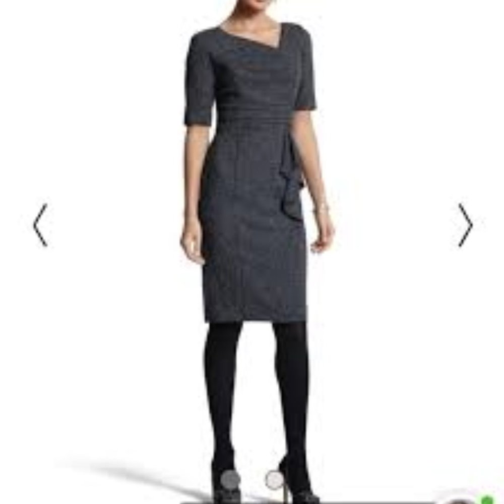 White House Black Market Charcoal Tweed Dress
